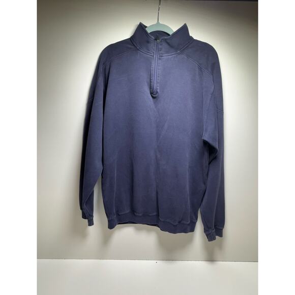 Cutter & Buck Large Navy Blue Men’s 1/4 zip Pullover Pima Cotton Preppy - Picture 4 of 9